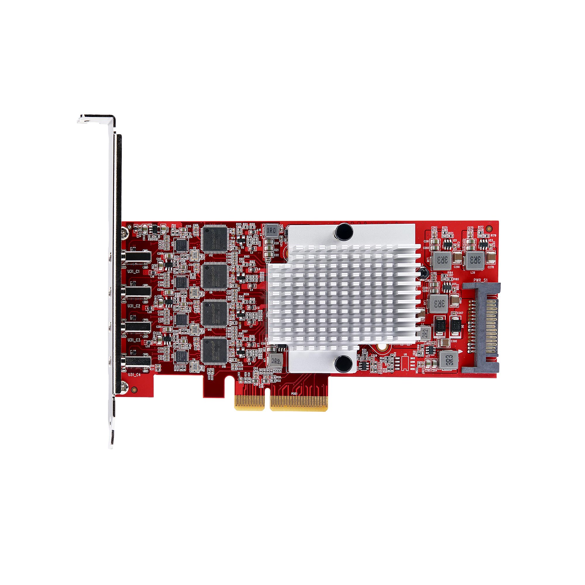 STARTECHCOM 4Port USBC 10Gbps PCIe Karte 4x Separate USB 32 Kontroller PCI Express 30 Standardprofil Bugel TAA