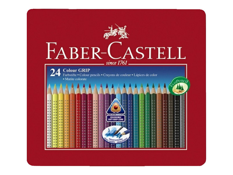FABER-CASTELL Colour GRIP Buntstifte farbsortiert, 24 St. FABER-CASTELL Colour GRIP Buntstifte farbsortiert, 24 St.