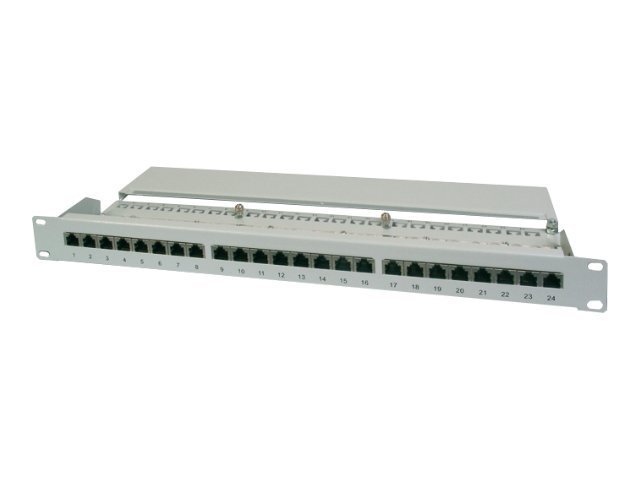 DIGITUS CAT 6 Klasse E Patch Panel geschirmt 16-Port grau