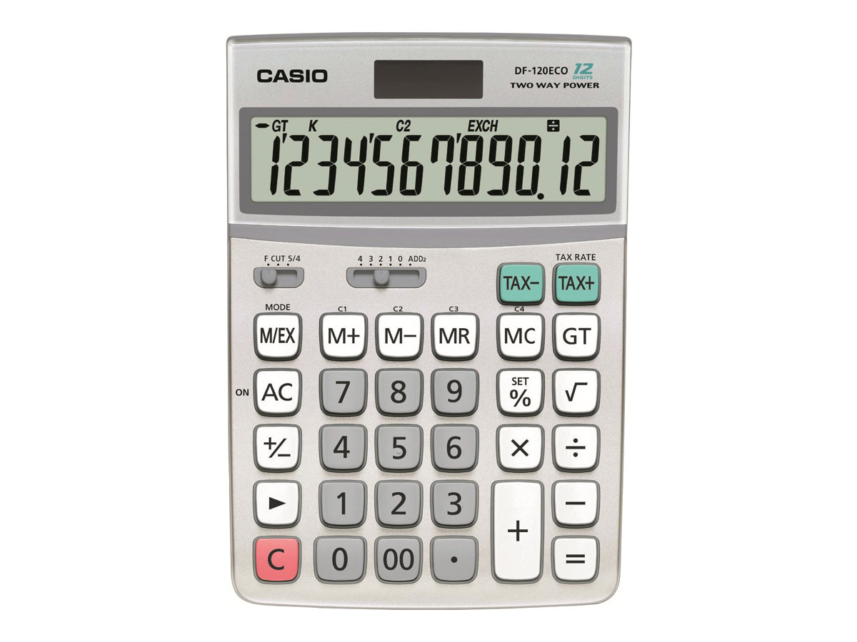 CASIO DF120ECO Tischrechner silber