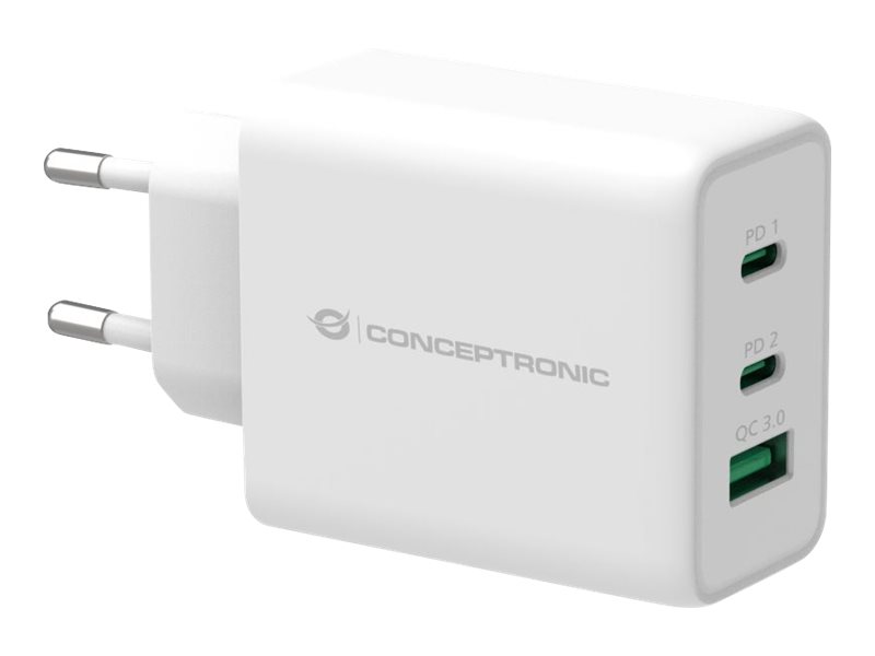 CONCEPTRONIC Ladegeraet 3Port GaN 2xUSBC1xA 65WPD30 ws