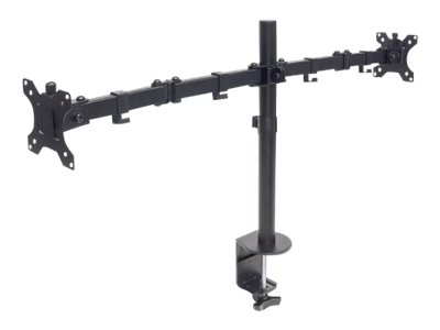 MANHATTAN Tischhalterung mit Monitorarm fuer zwei Displays von 33,02-81,28cm 13-32Zoll und bis 8kg zweifach schwenkbar schwarz MANHATTAN Tischhalterung mit Monitorarm fuer zwei Displays von 33,02-81,28cm 13-32Zoll und bis 8kg zweifach schwenkbar schwarz