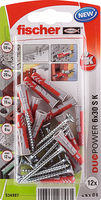fischer DuoPower 6x30 S 2K 534997 Dübel mit Schrauben Ø 6 mm x 30 mm, 12 St