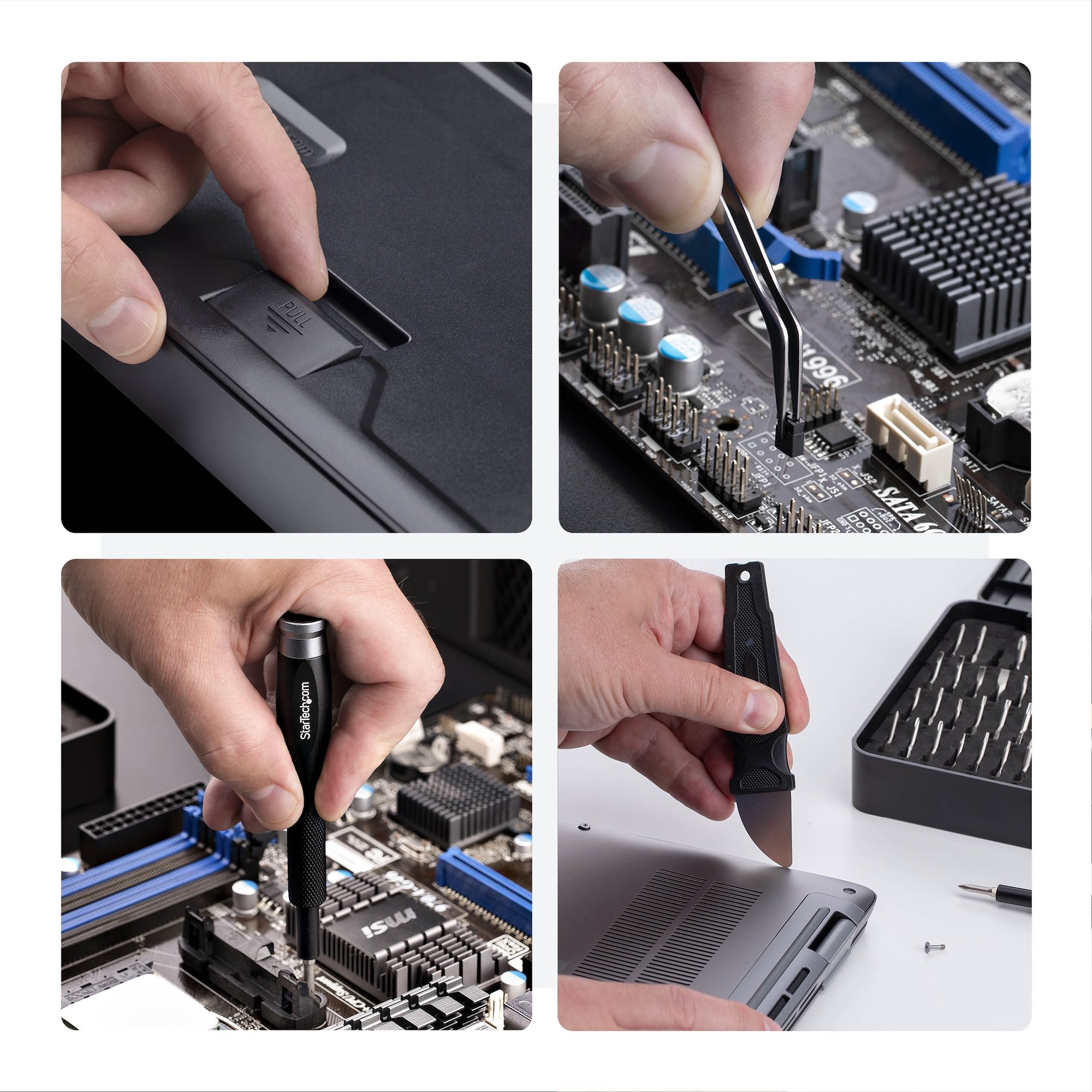 STARTECHCOM 40tlg ComputerReparaturset fur Laptop PC Elektronik Telefon 30BitPräzisionsschraubendreher Reparaturkit