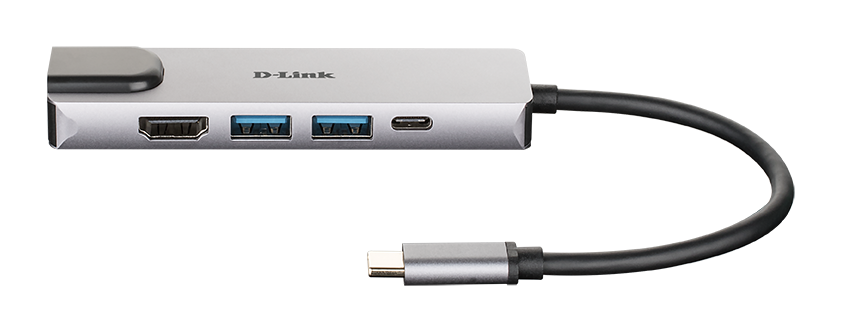 DLINK DUBM520 5In1 USBC Hub 2x SuperSpeed USB 30 1x 4K HDMI 1x USBC mit Ladefunktion bis 60W 1x RJ45