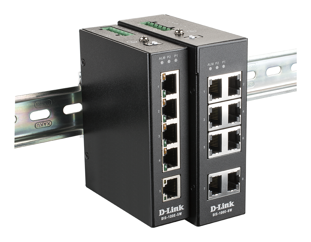 DLINK DIS100E8W 8Port Unmanaged Layer2 Fast Ethernet Industrie Switch