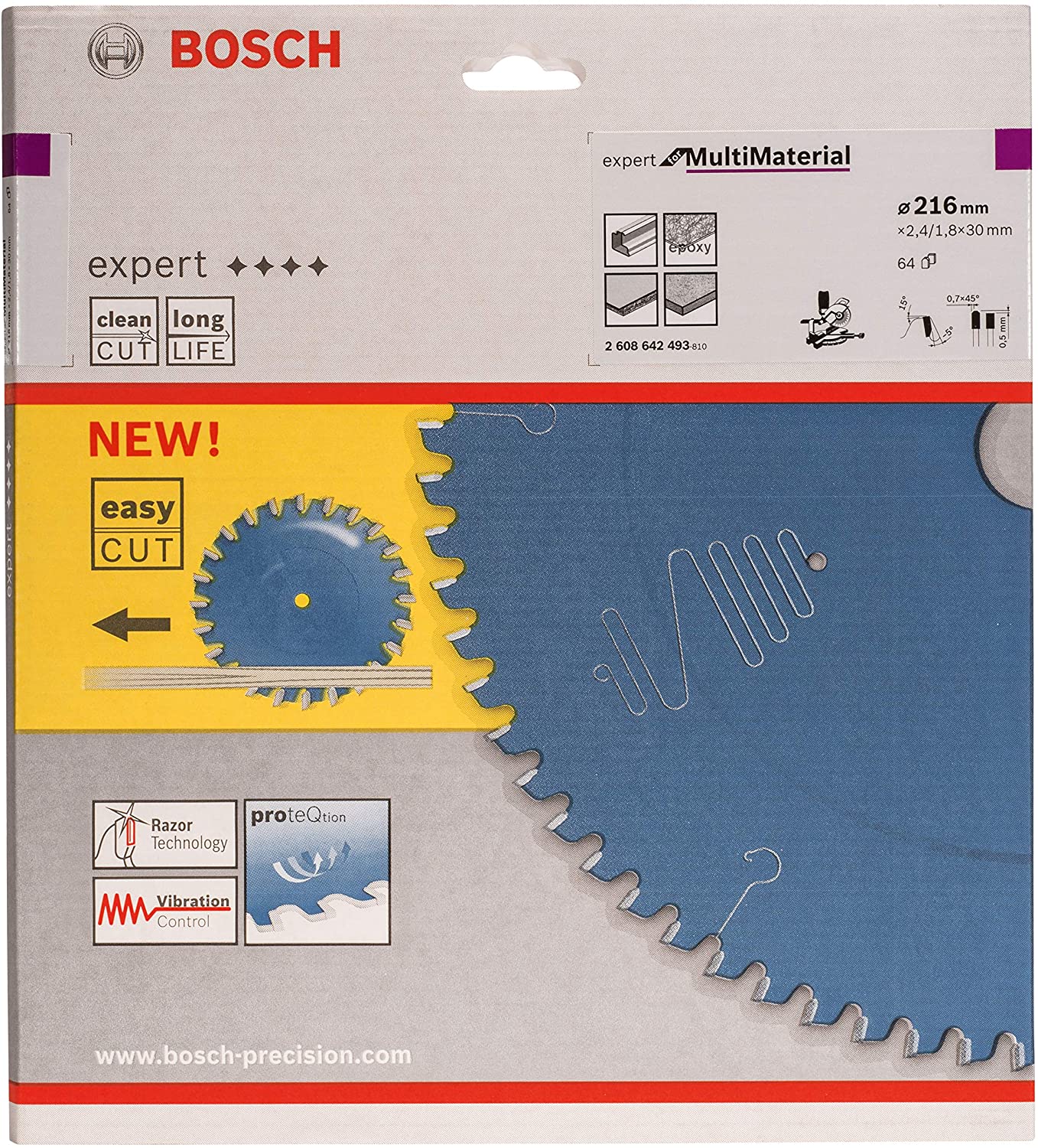 BOSCH EXPERT for Multi Material Kreissaegeblatt 216,0 mm, 64 Zaehne, 1 St