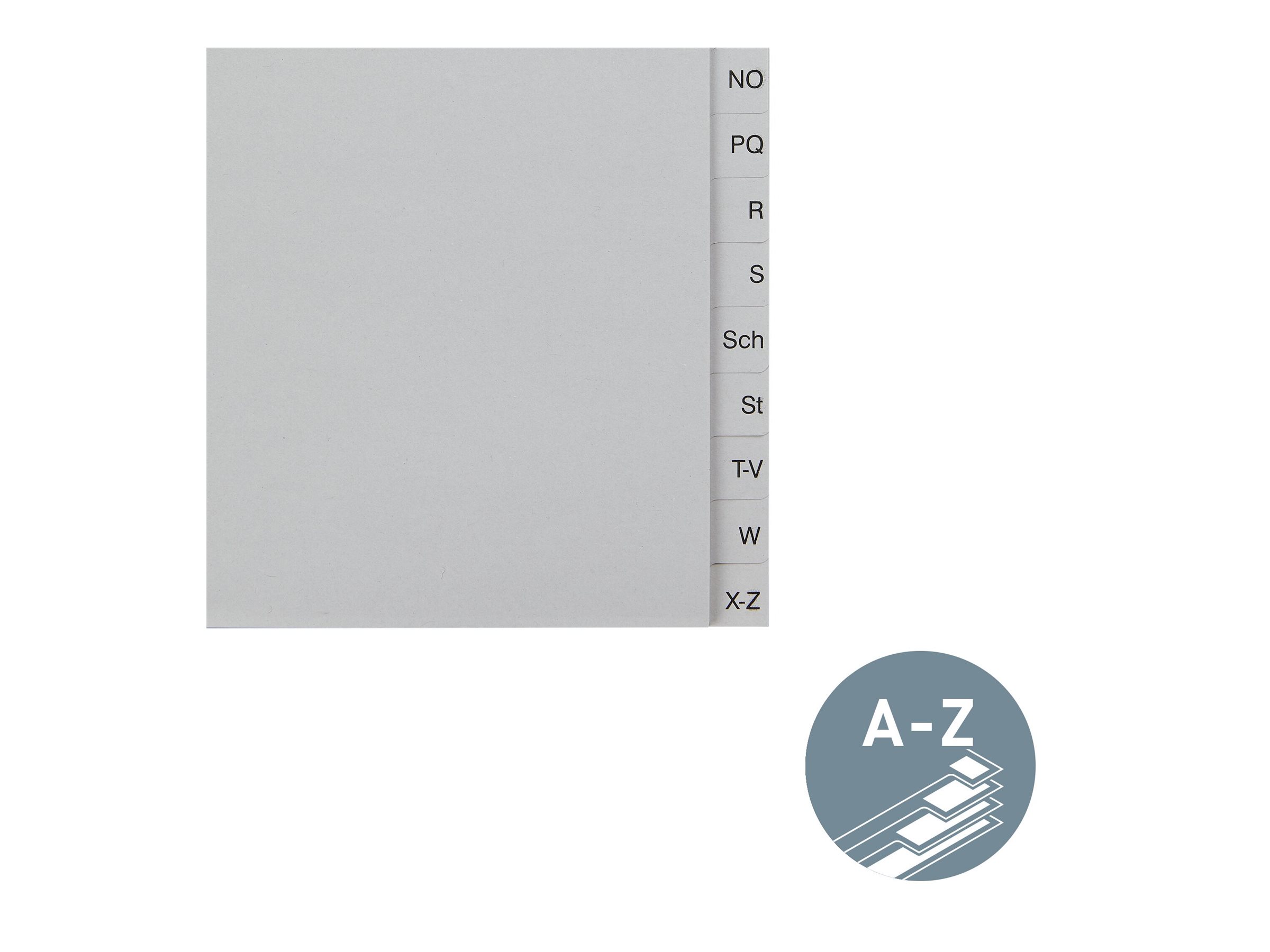LEITZ Ordnerregister 1201 Vollformat, ueberbreite A-Z grau 20-teilig, 10 Satz LEITZ Ordnerregister 1201 Vollformat, ueberbreite A-Z grau 20-teilig, 10 Satz