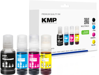 KMP schwarz, cyan, magenta, gelb Tintenflaschen kompatibel zu EPSON 102 (T03R640), 4er-Set KMP schwarz, cyan, magenta, gelb Tintenflaschen kompatibel zu EPSON 102 (T03R640), 4er-Set