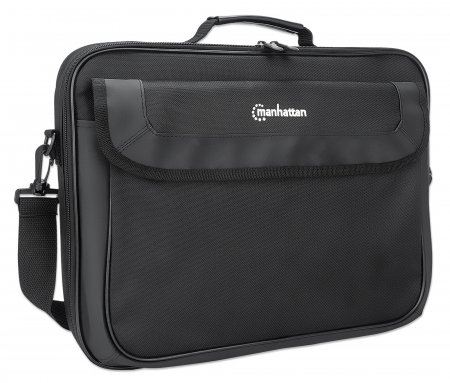 MANHATTAN Cambridge Clamshell Notebooktasche 39,6cm 15,6Zoll Staufächer an Front und Rückseite und Innen Schultergurt Tragegriff