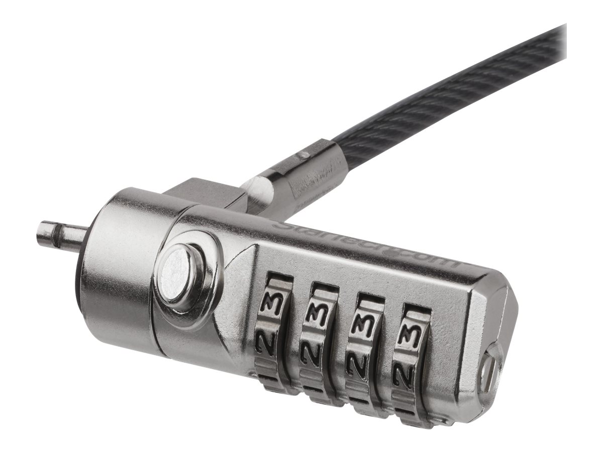 STARTECH.COM Laptop Cable Lock - Swivel Hinge - 2 m Steel Cable - 4-Digit Combination Lock - Locking Security Cable STARTECH.COM Laptop Cable Lock - Swivel Hinge - 2 m Steel Cable - 4-Digit Combination Lock - Locking Security Cable