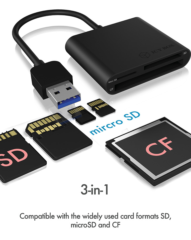 ICY BOX IBCR301U3 USB 30 SDMicroSDCF Kartenleser