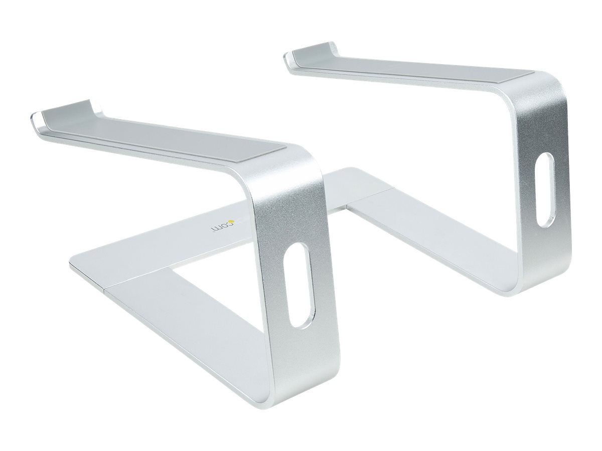 STARTECH.COM Laptop Stand for Desk Supports 5kg/11lb Aluminum/Silver Ergonomic Laptop Riser Portable Laptop Holder Angled Stand