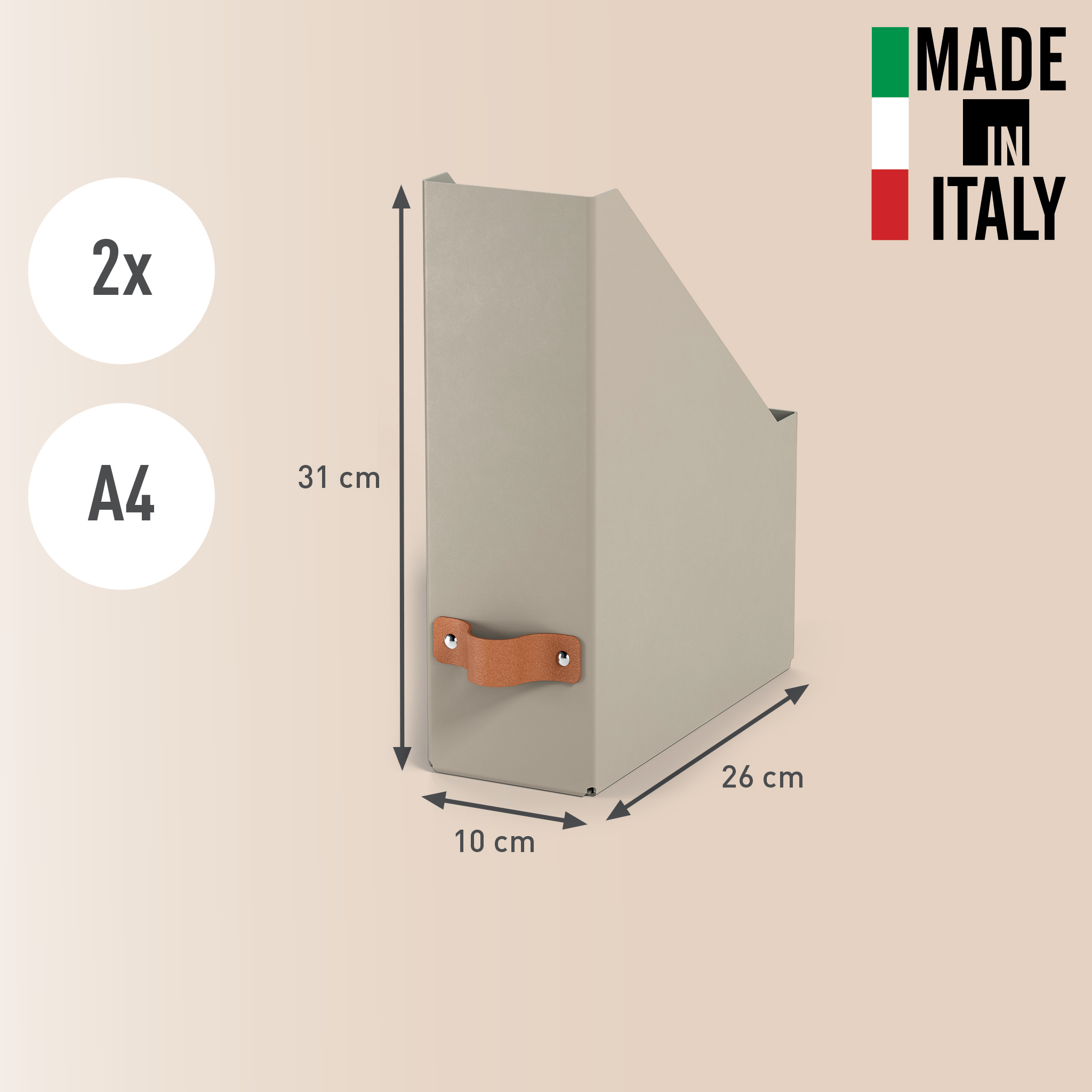 2 LEITZ Stehsammler Puro 24710012 beige Karton, DIN A4