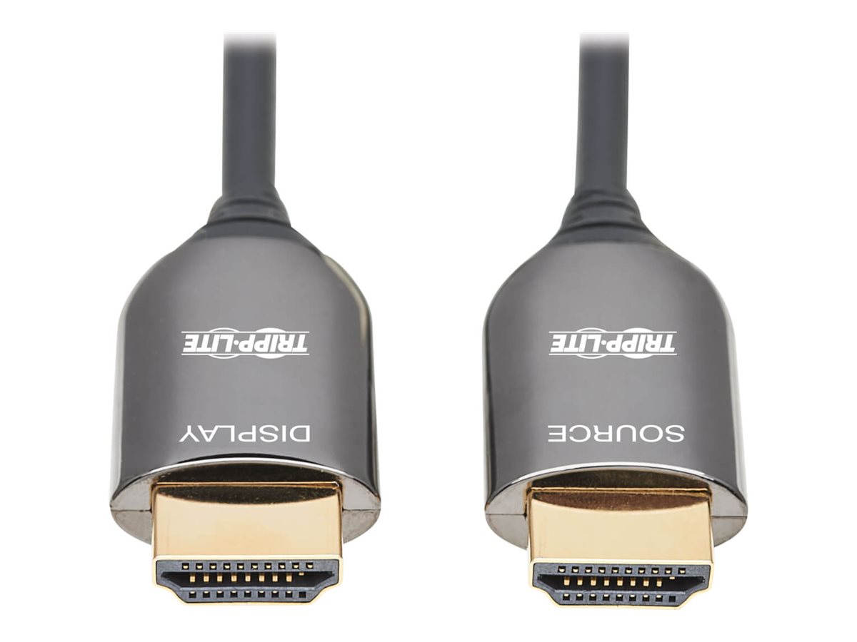 EATON TRIPPLITE 8K HDMI Plenum-Rated Fiber Active Optical Cable AOC 8K UHD 60Hz HDR M/M Black 15m