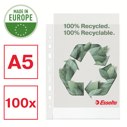 Esselte Prospekthüllen DIN A5 transparent genarbt 0,07 mm, 100 St