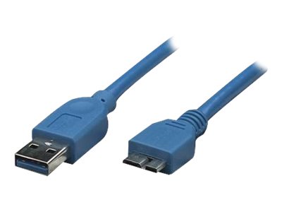 TECHLY USB3.0 Anschlusskabel blau 2m Stecker Typ A auf Stecker Typ Micro B