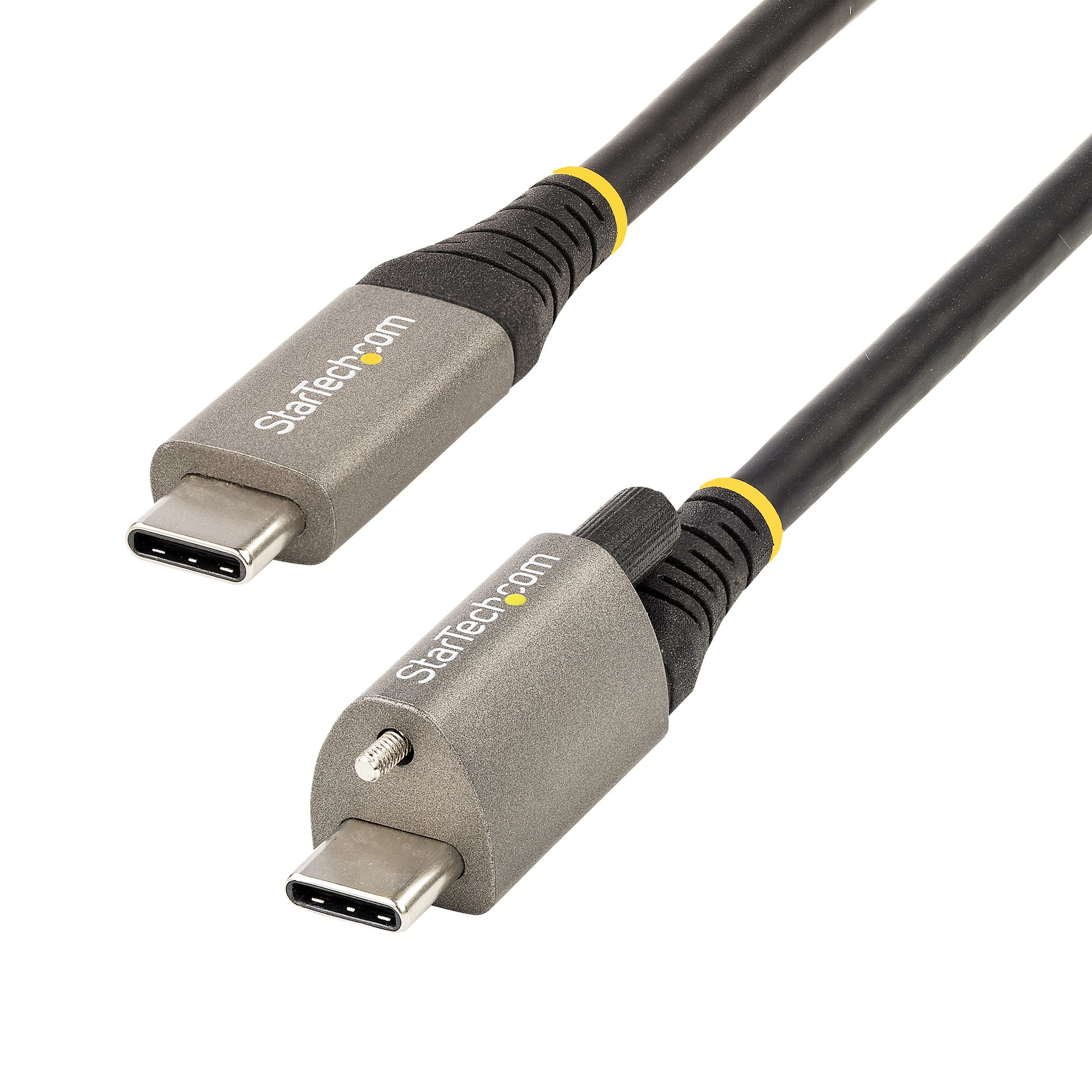 STARTECHCOM 1m USBC cable with top screw locking 10Gbits USB 3132 Gen 2 TypeC cable 100W 5A PD DPAltMode