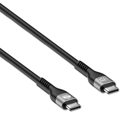 MANHATTAN USB 20 Typ C EPR Ladekabel 240 W PD 31 480 Mbits 2m Power Delivery 31 abwärtskompatibel zu 14010065 W schwarz