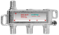 axing SVE03001 - Kabelsplitter - 75 Ohm - 5 - 2400 MHz - Silber - 1x F-type - 3x F-type