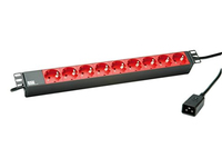 BACHMANN 48,26cm 19Zoll Steckdosenleiste 9x Schutzkontakt C20-Stecker schwarz