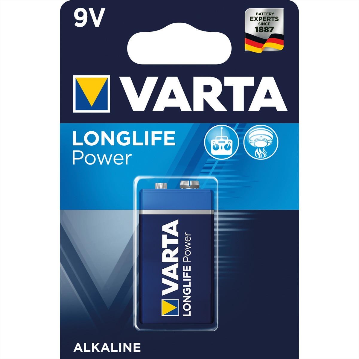 VARTA 9V Block Batterie (1er Pack) Alkaline Longlife Power VARTA 9V Block Batterie (1er Pack) Alkaline Longlife Power