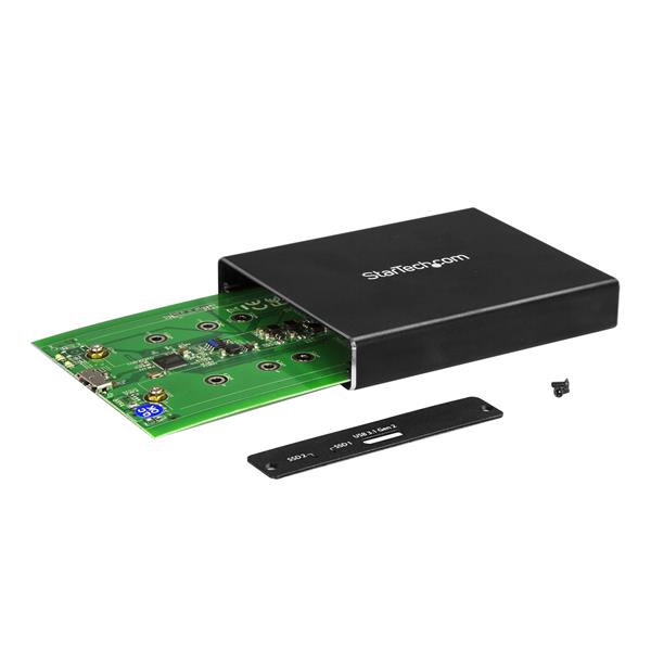 STARTECHCOM SSD Festplattengehaeuse fuer zwei M2 Festplatten USB 31 Type C NGFF USB C Kabel USB 31 Case zu 2x M2 Adapter
