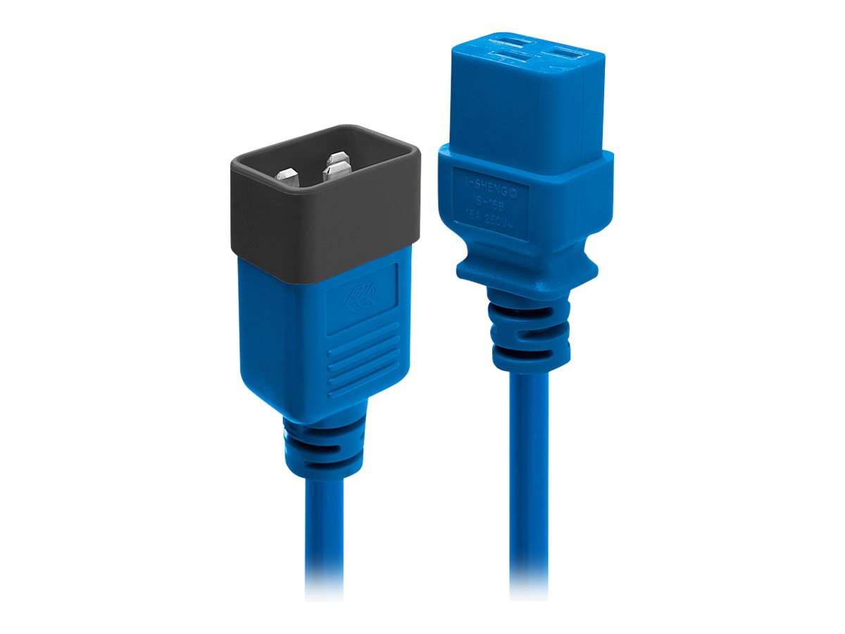 LINDY 2m IEC C19 auf IEC C20 Verlaengerung blau