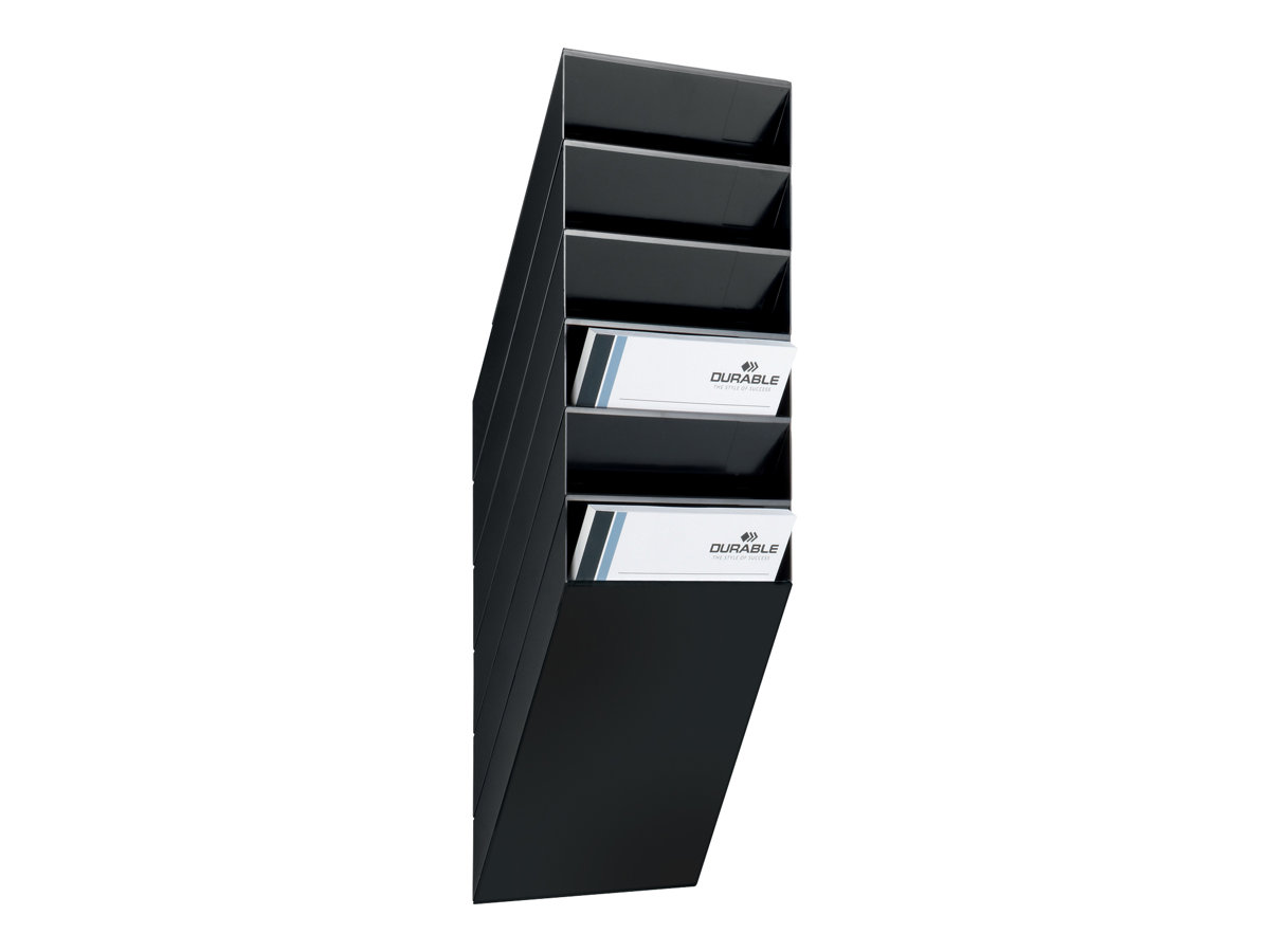 DURABLE Wandprospekthalter FLEXIBOXX schwarz DIN A4 hoch 6 Faecher