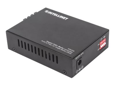 INTELLINET Gigabit PoE+ Medienkonverter 1000Base-T RJ45-Port auf 1000Base-LX SC Singlemode 20 km PoE+ Injektor INTELLINET Gigabit PoE+ Medienkonverter 1000Base-T RJ45-Port auf 1000Base-LX SC Singlemode 20 km PoE+ Injektor
