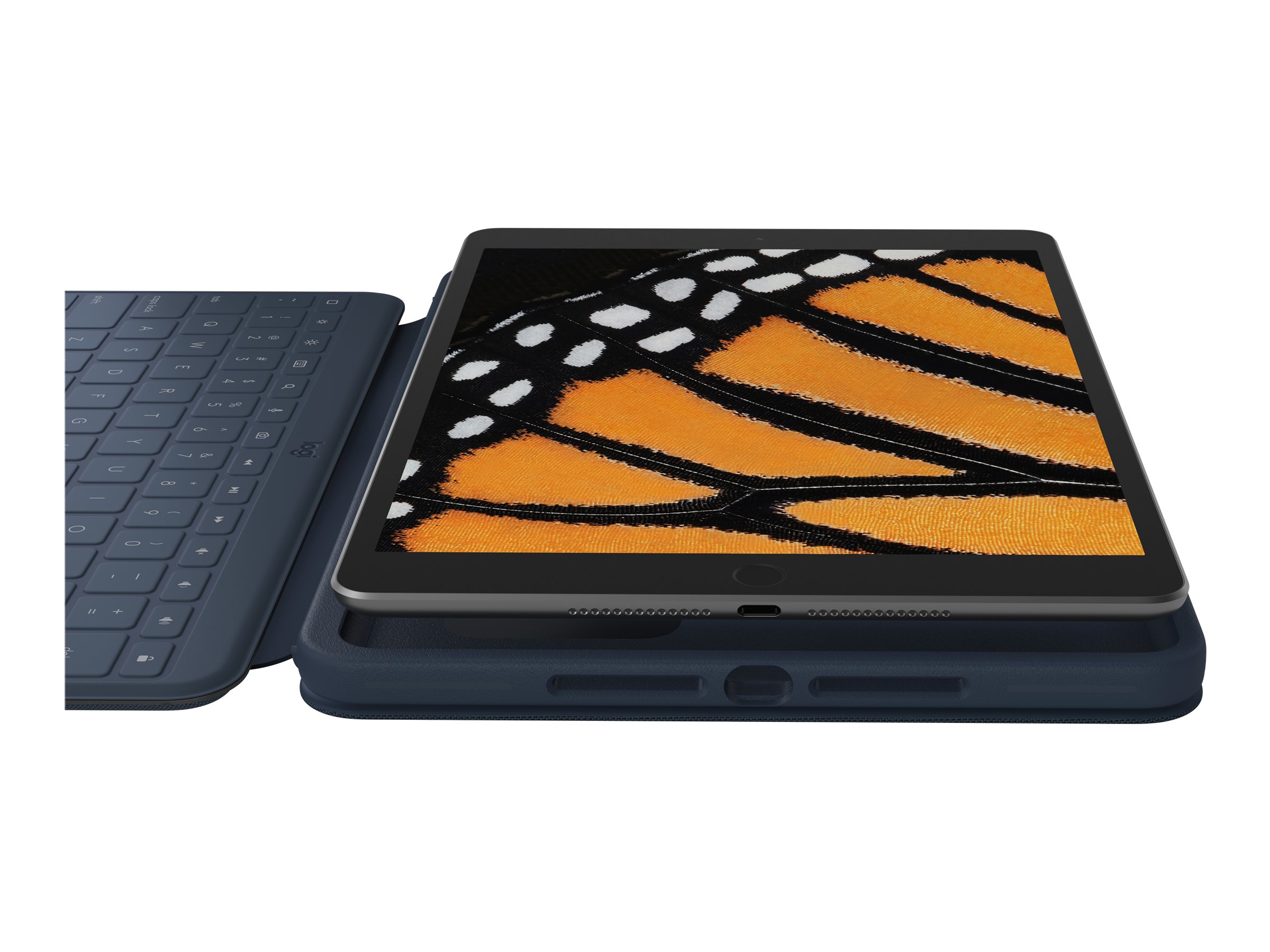 Logitech Rugged Combo 3 Touch for Education - Tastatur und Foliohülle - mit Trackpad - Apple Smart connector - QWERTZ - Deutsch - Classic Blue - für Bildungseinrichtungen - für Apple 10.2-inch iPad (7. Generation, 8. Generation)
