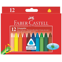 12 FABER-CASTELL Triangular Wachsmalstifte farbsortiert