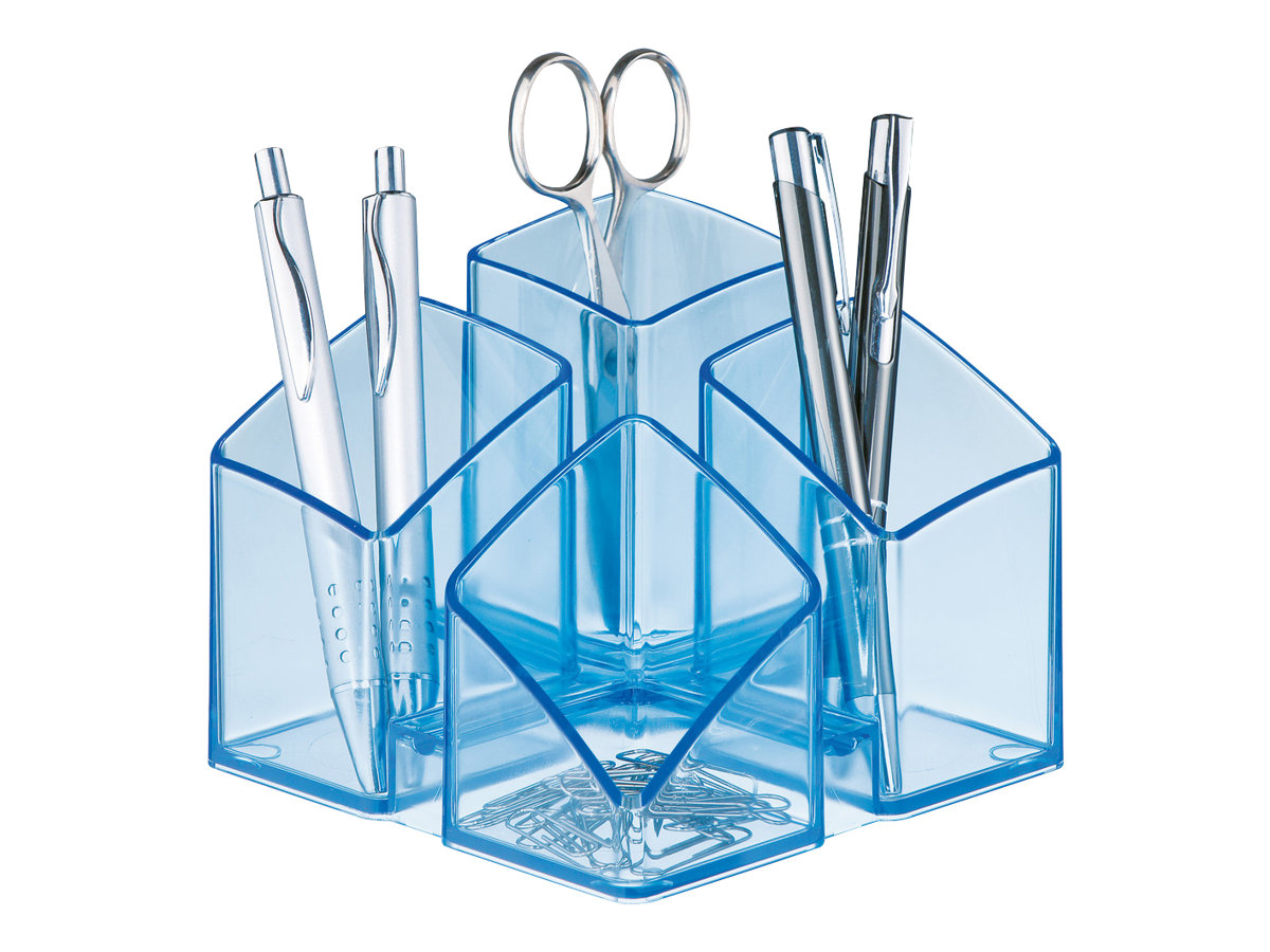 HAN Stiftehalter SCALA blau-transparent Polystyrol 4 FÃ¤cher 12,5 x 12,5 x 10,0 cm
