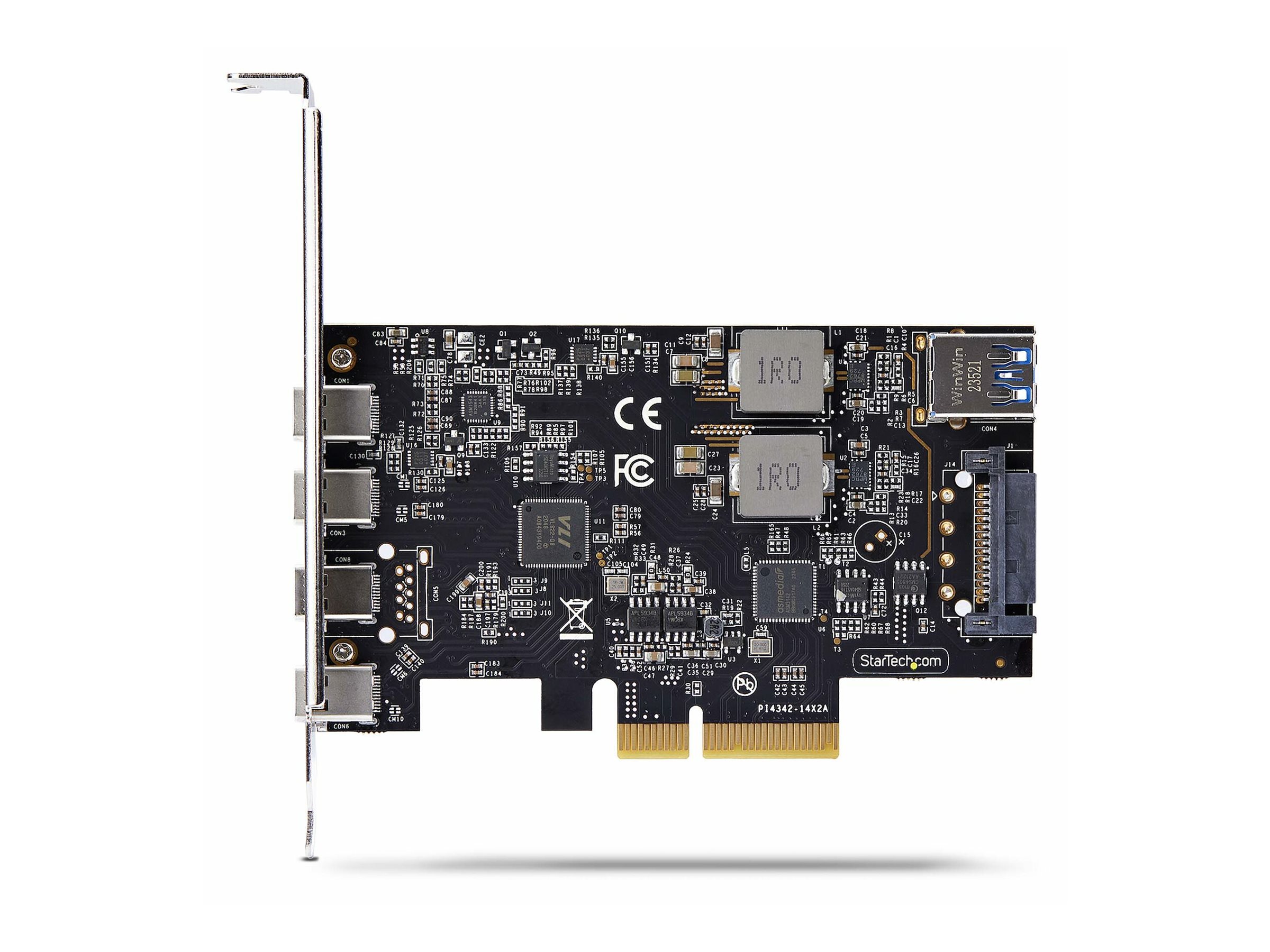 STARTECH.COM 5-Port USB-C PCIe Karte USB 3.2 10 Gbit USB C PCI Express USB C Erweiterungskarte 4x USB-C 1x USB-A Intern