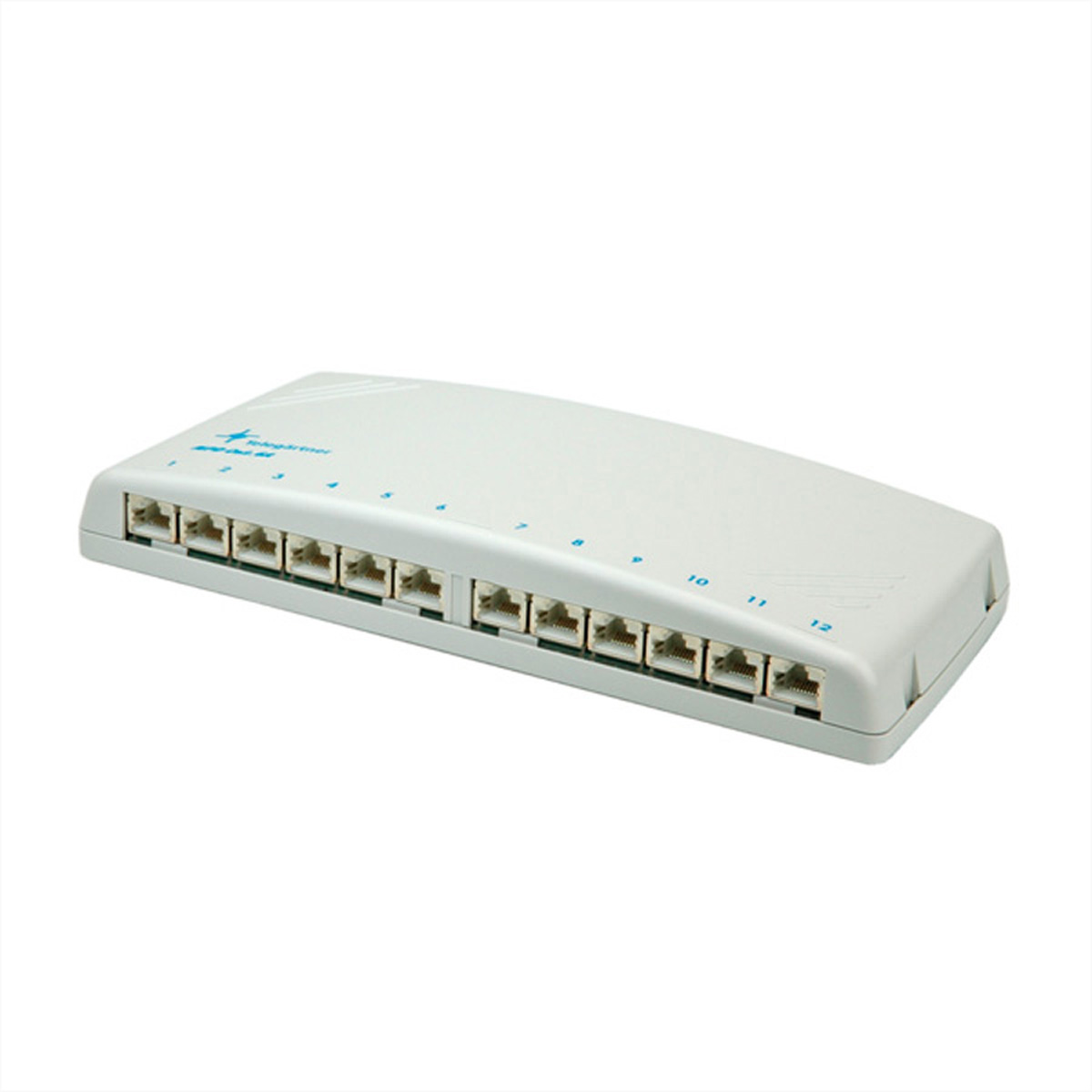 TGTmini Verteiler lichtgrau 12xRJ45 Cat.6A ISOmPD12-HS geschirmt