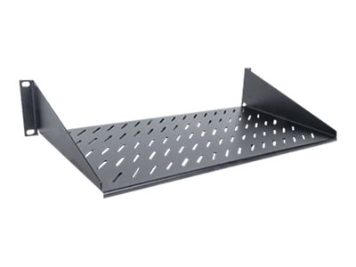INTELLINET 48,3 cm 19Zoll Fachboden zur Frontmontage 2 HE Montage an den beiden vorderen Profilschienen 250 mm Tiefe schwarz