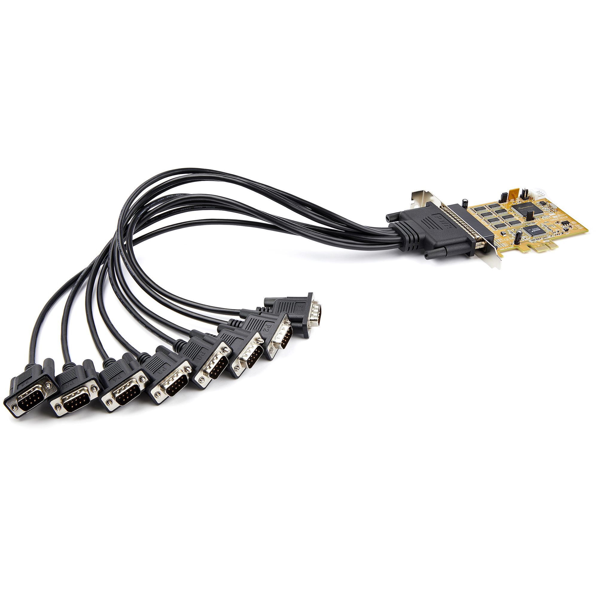 STARTECHCOM 8 Port PCI Express RS232 Serielle adapterkarte PCIe zu Seriel DB9 RS232 Controllerkarte 16C1050 UART 15kV ESD