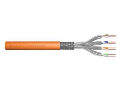 DIGITUS S-FTP PIMF Netzwerk Installationskabel CAT7 simplex 4x2xAWG23/1 100 Ohm LSOH  orange RAL2000 100m Rolle Verlegekabel