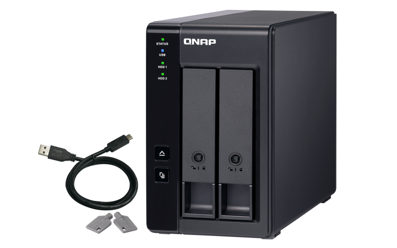 QNAP TR002 2 Bay USB TypeC Direct Attached Storage with Hardware RAID