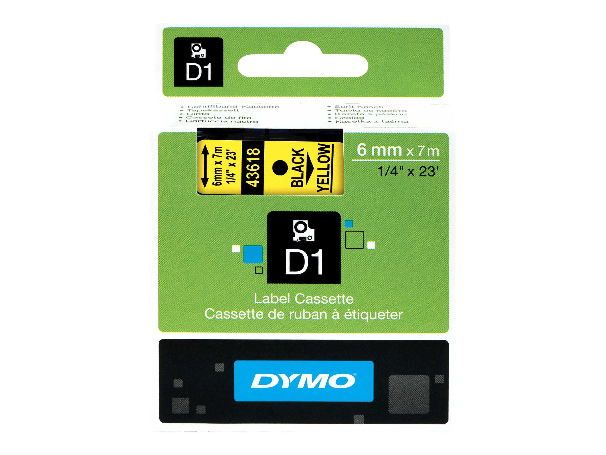 S0720790 DYMO D1 6mm SCHWARZ-GELB