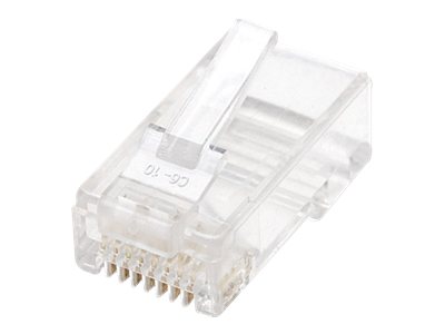 INTELLINET Cat6 RJ45 Modularstecker UTP 2PunktAderkontaktierung fuer Litzendraht 100 Stecker pro Becher Standard 8P8C Design