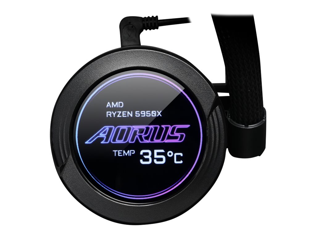 AORUS WATERFORCE X 360 All-in-one Liquid Cooler with Circular LCD Display RGB Fusion 2.0 Triple 120mm ARGB