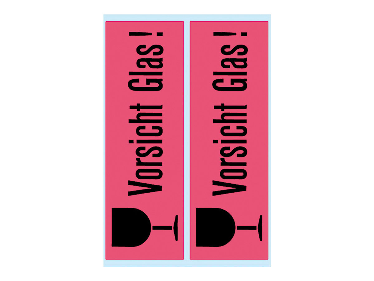 10 HERMA Warnetiketten 5739 rot »Vorsicht Glas!« 39,0 x 118,0 mm 10 HERMA Warnetiketten 5739 rot »Vorsicht Glas!« 39,0 x 118,0 mm