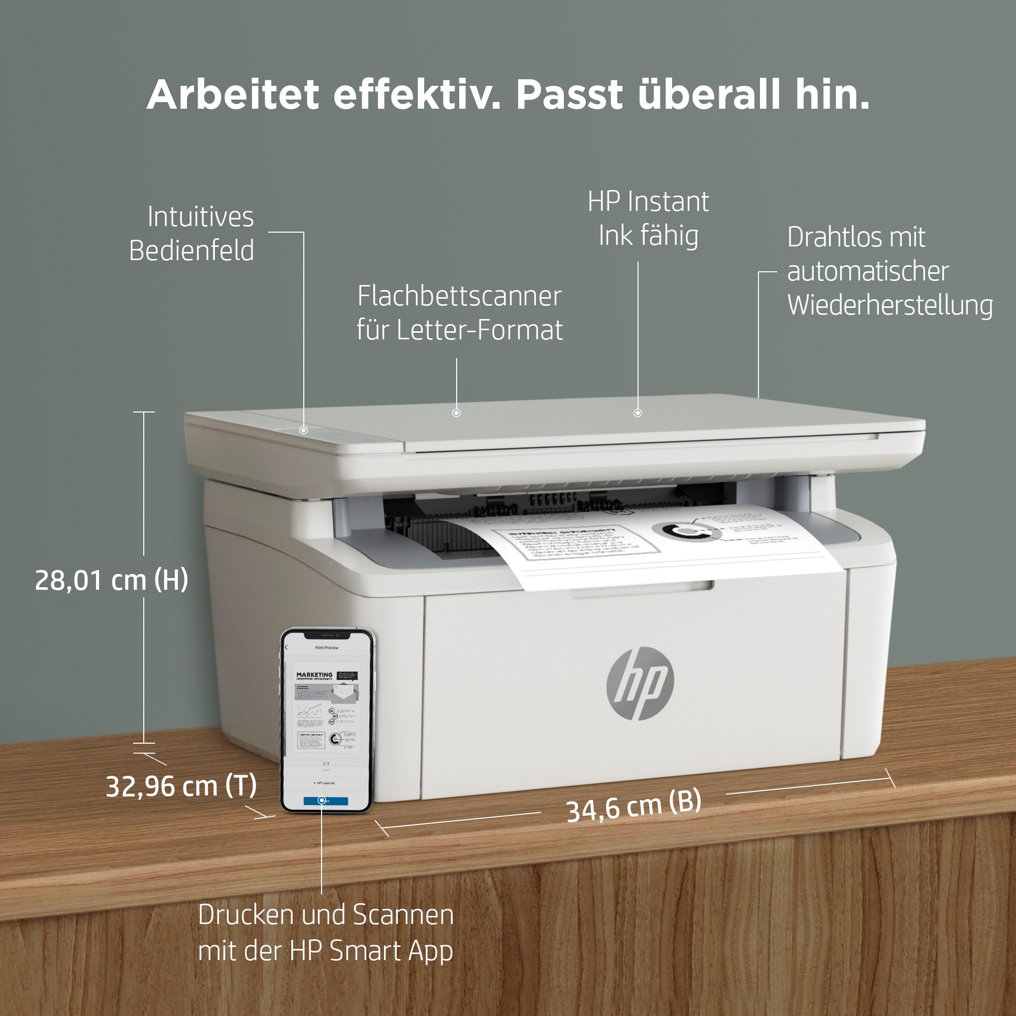 HP LaserJet MFP M140w 3 in 1 LaserMultifunktionsdrucker grau