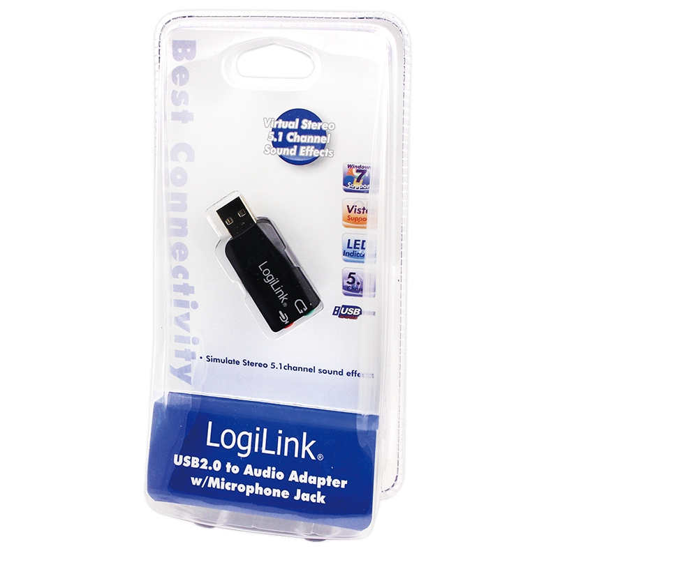 LogiLink USB 20 Soundkarte mit Virtual 3D Soundeffekt