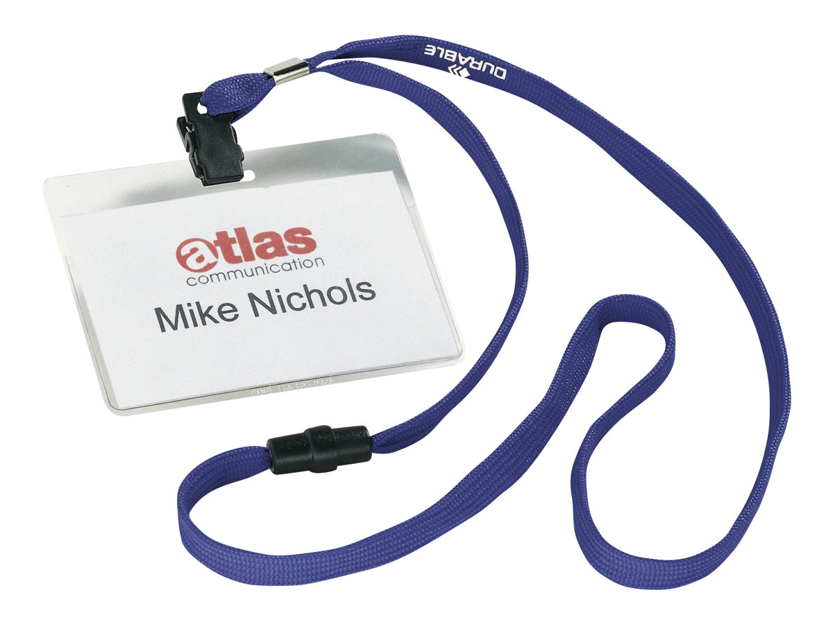 10 DURABLE Namensschilder mit Textilband 9,0 x 6,0 cm 10 DURABLE Namensschilder mit Textilband 9,0 x 6,0 cm