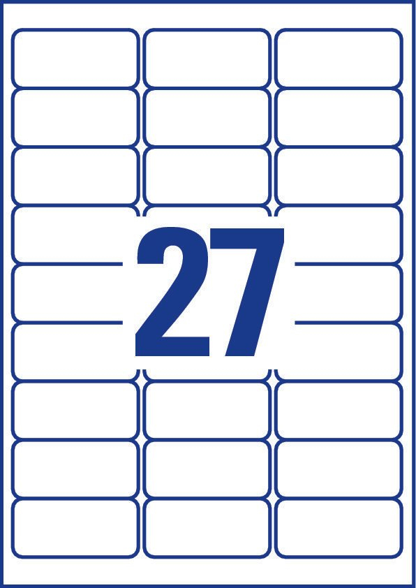 810 AVERY Zweckform Etiketten L4737REV-25 weiss 63,5 x 29,6 mm