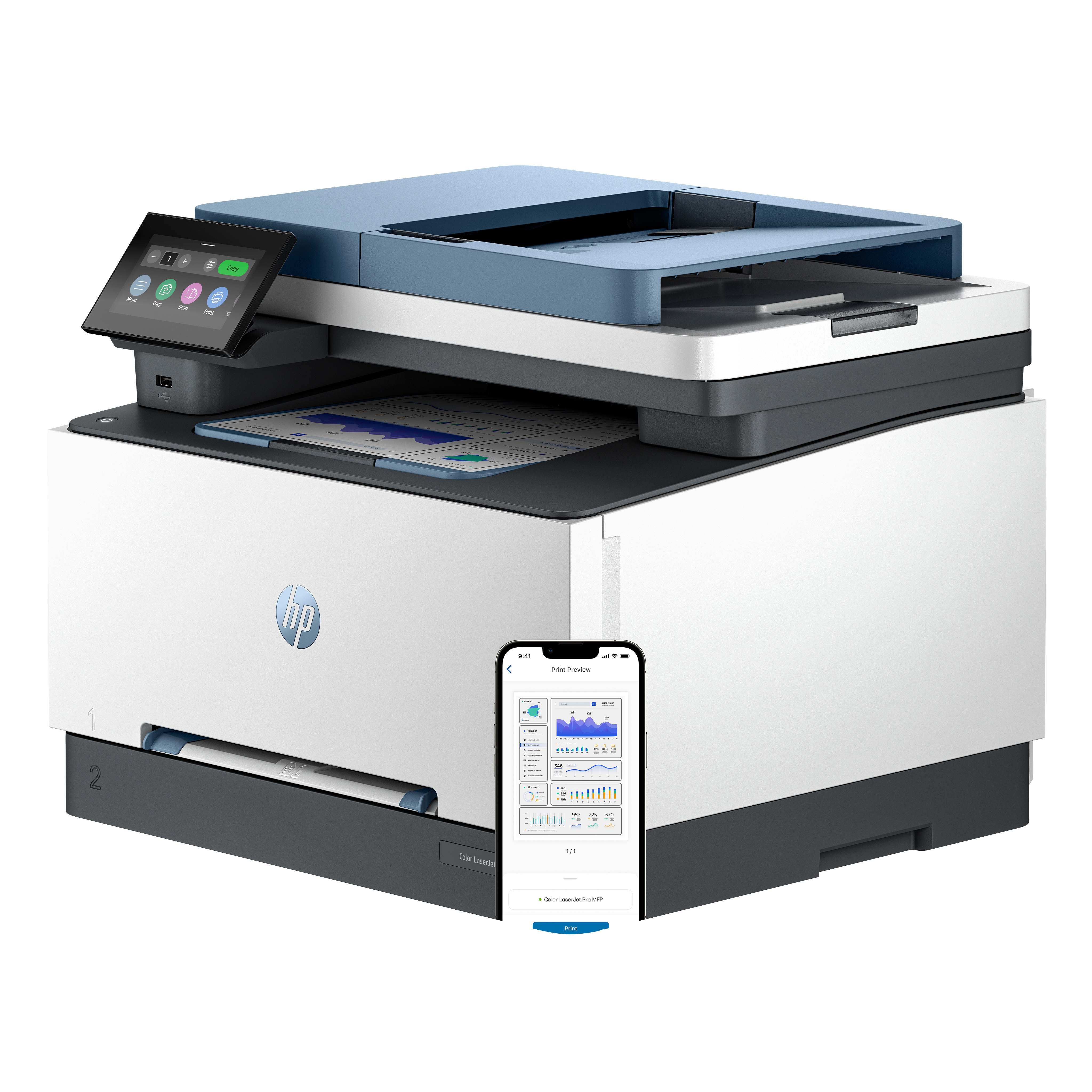 HP Color LaserJet Pro MFP 3302 fdwg 4 in 1 FarblaserMultifunktionsdrucker weiß