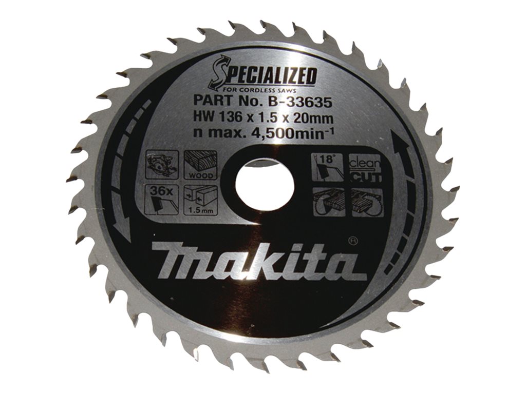 makita B-33635 SPECIALIZED Kreissaegeblatt 136,0 mm, 36 Zaehne makita B-33635 SPECIALIZED Kreissaegeblatt 136,0 mm, 36 Zaehne