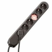 Bachmann Steckdosenleiste SMART 6fach, schwarz 5,0m, ohne Schalter